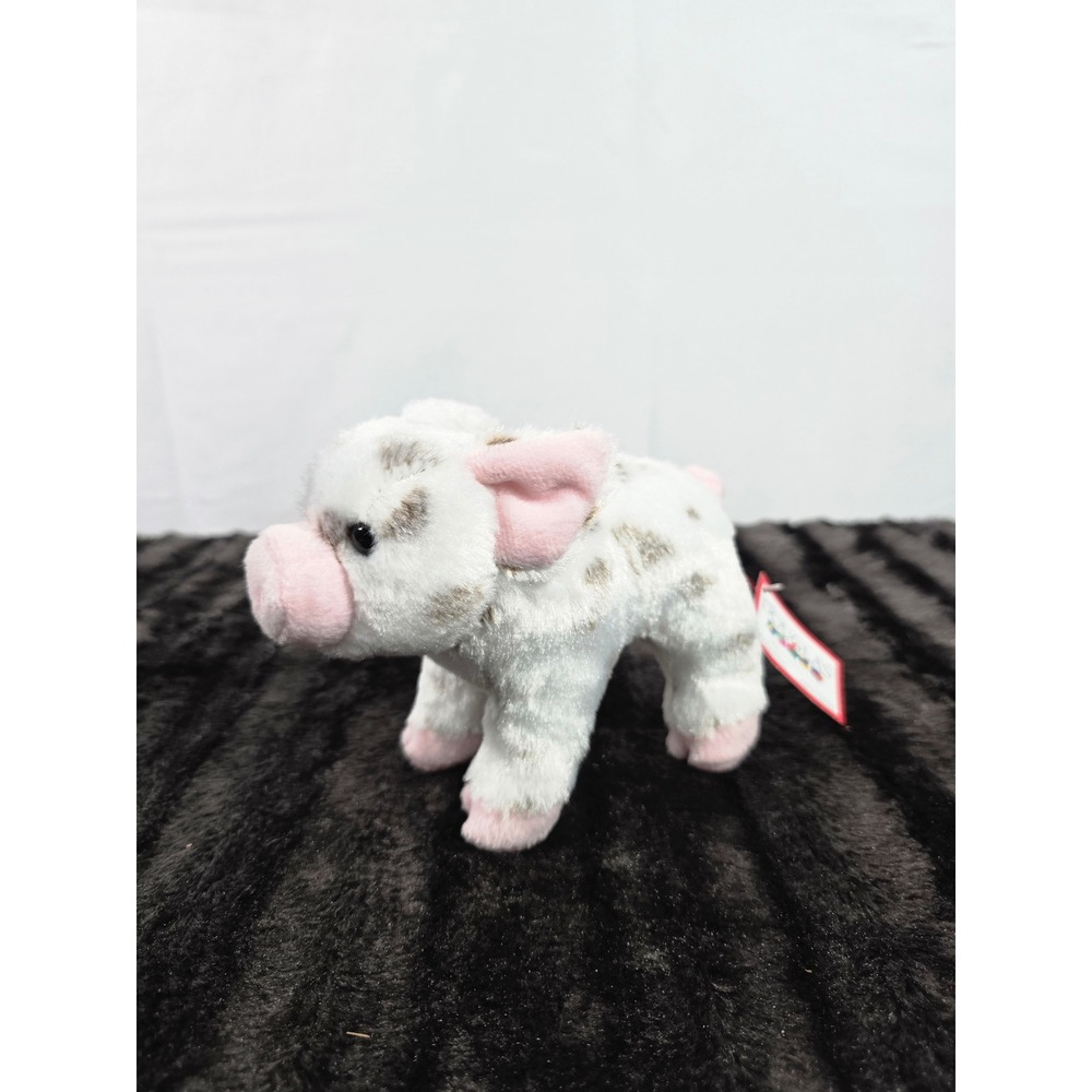 Douglas Cuddle Toy Yogi Pig White with Brown Spots Plush Stuffed Animal 1540